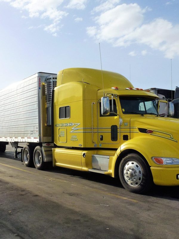 transport, automobile, truck, vehicle, trailer, yellow, car park, truck truck, truck american, truck, truck, truck, truck, truck, trailer, trailer